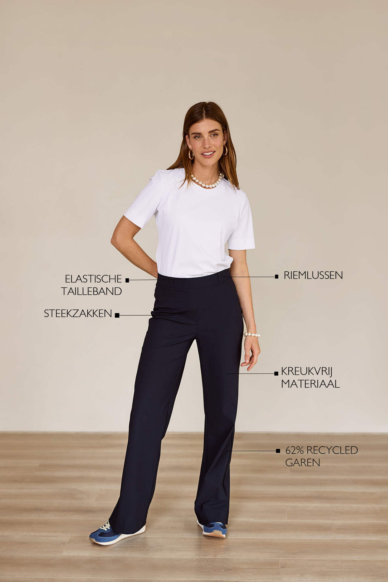 Studio Anneloes Sally Trousers, donkerblauwe damesbroek